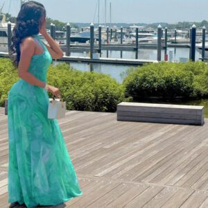 Elegant Women’s Commuter Printed Street-Style A-Line Dress