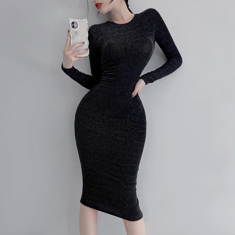Women's Shiny Silk Slim Fit Dress – Image 5