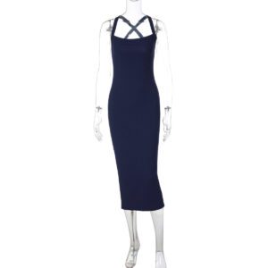 Women’s Ethereal-style Halter-neck French-style Dress