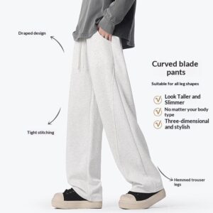 Mens Straight-leg Loose-fit Wide-leg Casual Trousers