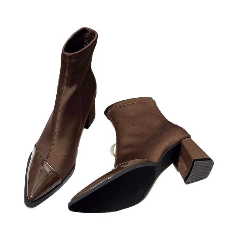 Womens Plus-Size Pointed-Toe Ankle Boots – Image 4