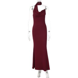 Feminine V-neck Slim-fit Dress