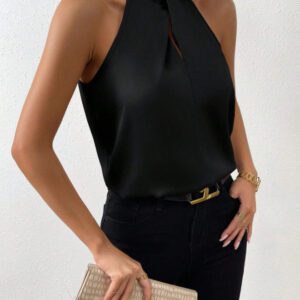 Women’s Satin Halter Sleeveless Vest