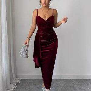 Women’s Solid-Color Casual Elegant Slip Dress