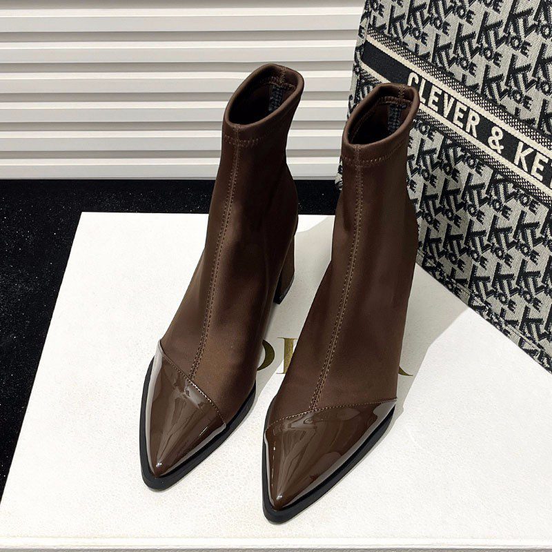 Womens Plus-Size Pointed-Toe Ankle Boots – Image 5