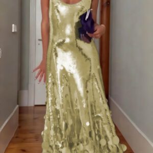 Women’s Sequined Sleeveless Party Dress With A Unique Style