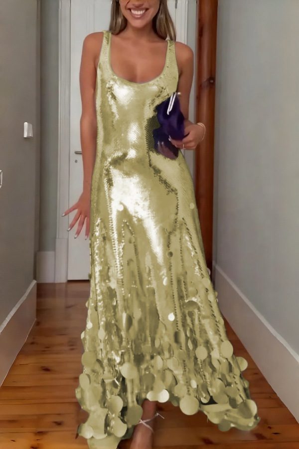 Women's Sequined Sleeveless Party Dress With A Unique Style – Image 2