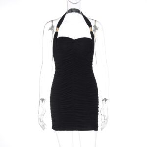 Women’s Fashionable Backless Halter-neck Slim-fit Dress