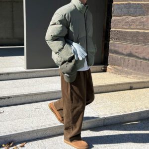 Mens Loose Warm Trendy Korean-Style Down Jacket