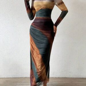 Women’s Color-Block Dye-Effect Dress