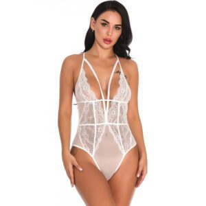 Women’s Lace Mesh Sexy Sleepwear Jumpsuit