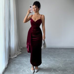 Women’s Solid-Color Casual Elegant Slip Dress