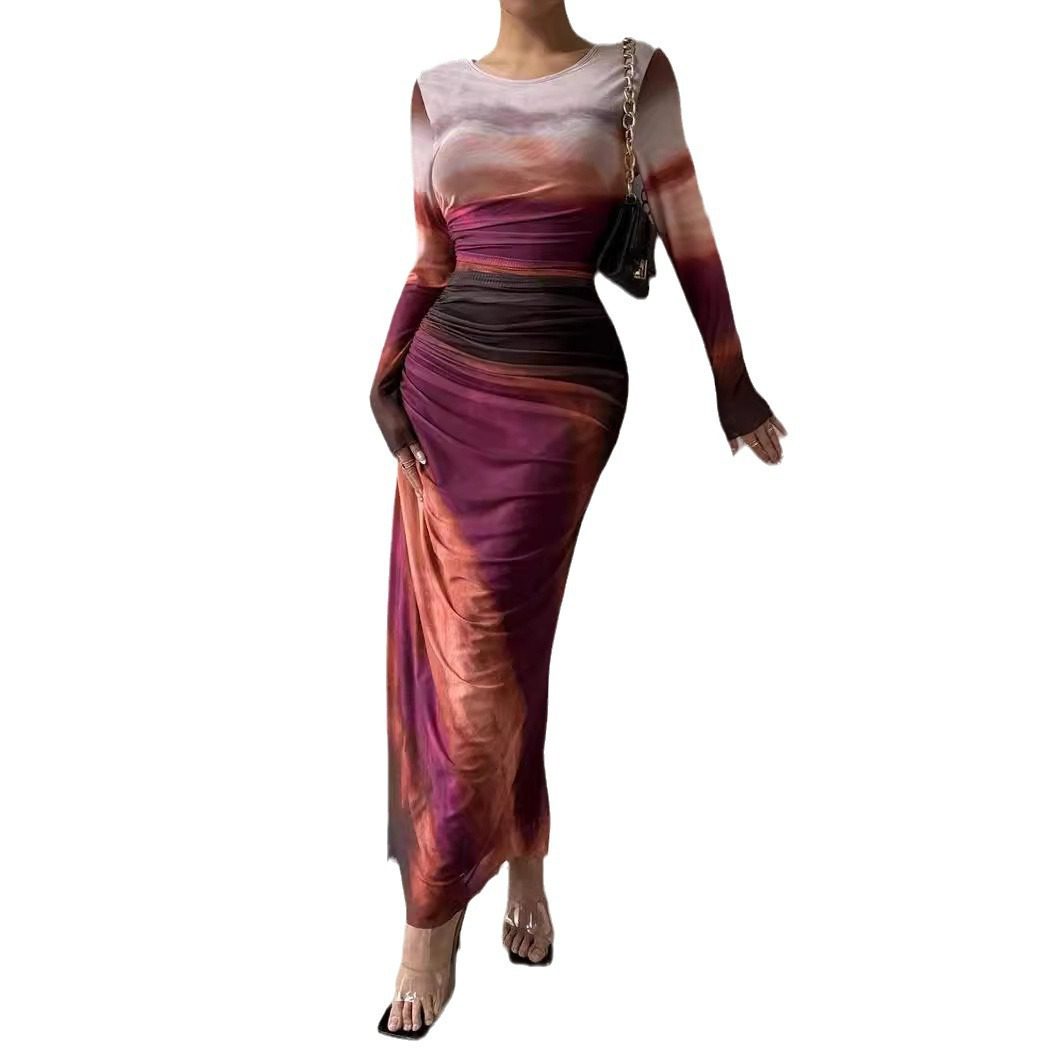 Women's Color-Block Dye-Effect Dress - Image 6