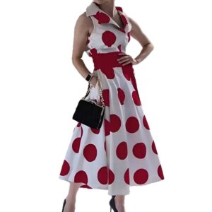 Fashionable Commuter Sexy Loose Polka-Dot Dress