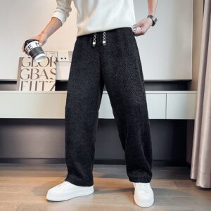 New Starry Sky Slanted-Stripe Loose Straight-Cut Casual Pants