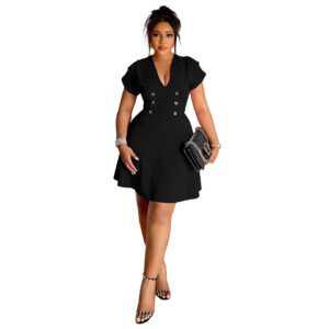 Women’s Solid Color Plus-Size Dress