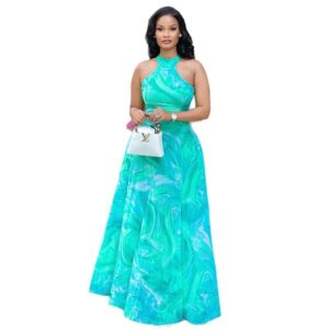 Elegant Women’s Commuter Printed Street-Style A-Line Dress