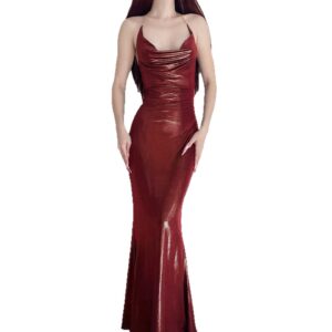 Solid Color Casual Retro-style Halter Bodycon Dress