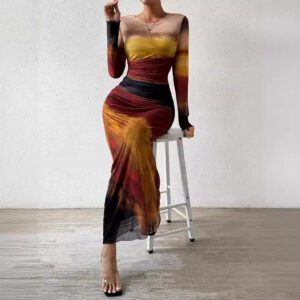 Women’s Color-Block Dye-Effect Dress