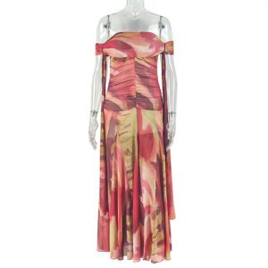 Loose Comfortable Printed Pleated And Cool-fit Sheath Skirt