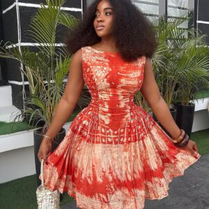 African Women’s Fashion Dress With Pleats Stylish Elegant And Sleeveless