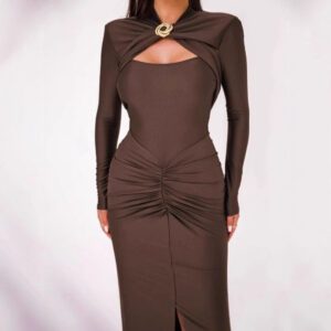 Elegant Figure-hugging Hollow-out Long-sleeve Dressnew Style