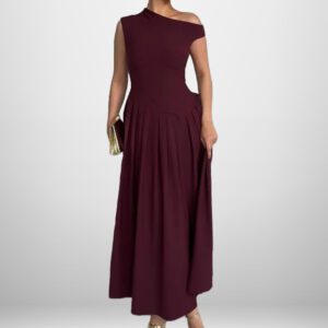 Women’s High Waisted Solid Color Dress