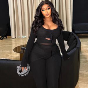 Women’s Solid Color Casual Suit Mesh Stitching