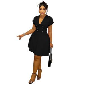 Women’s Solid Color Plus-Size Dress