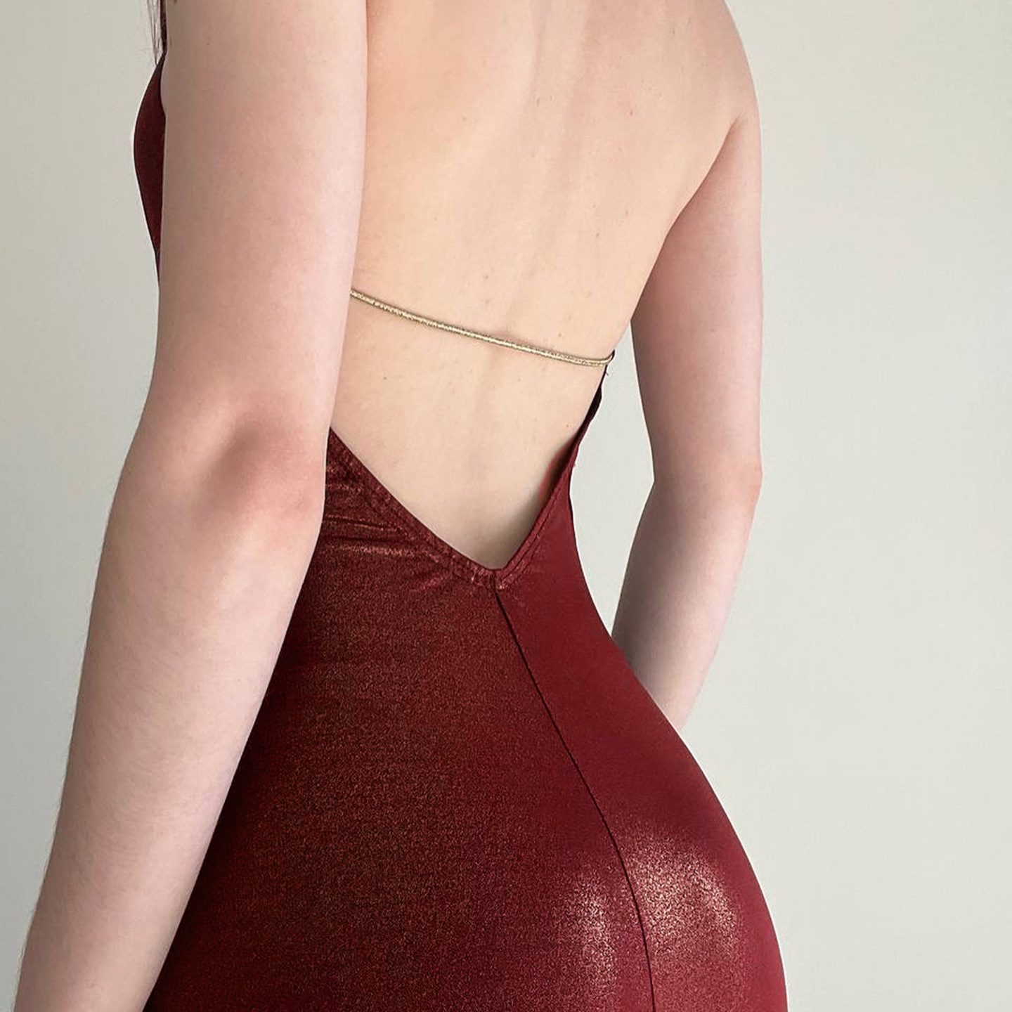 Solid Color Casual Retro-style Halter Bodycon Dress – Image 6