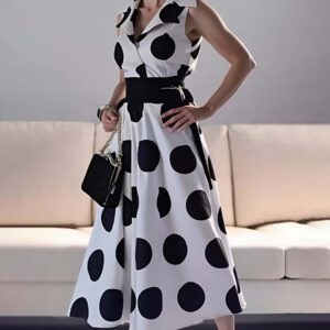 Fashionable Commuter Sexy Loose Polka-Dot Dress