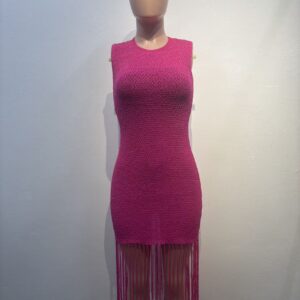 Women’s Slim Fit Elastic Mid-Length Beach Cover-Up Tassel Knit Dress