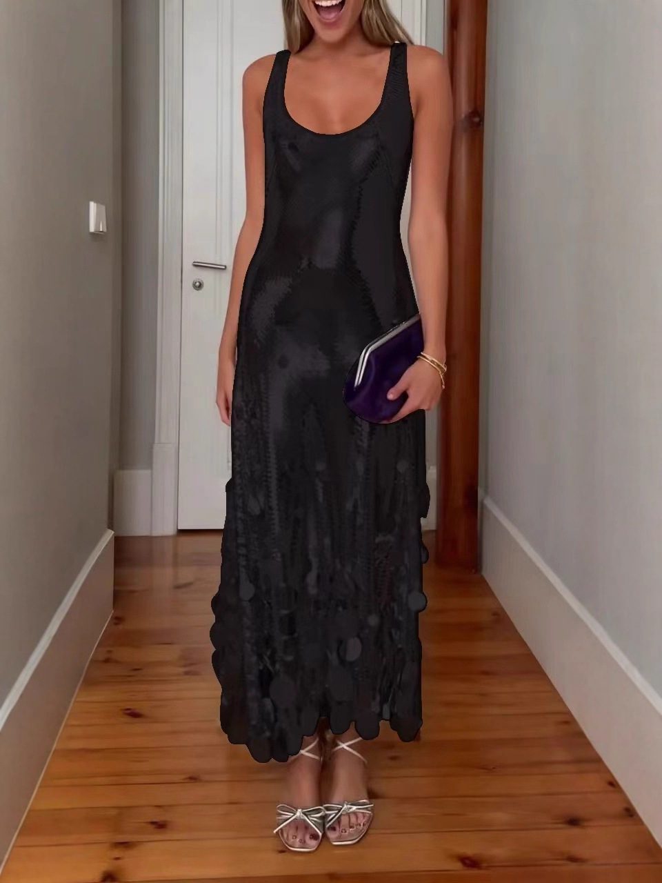 Women's Sequined Sleeveless Party Dress With A Unique Style – Image 5