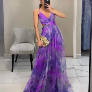 Ladies’ Mesh Printing Slip Dress