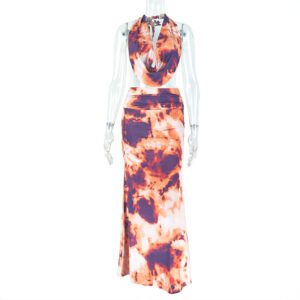 Figure-hugging Sheath Dress Halter-neck Loose-fitting Maxi Dress