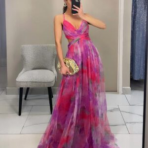 Ladies’ Mesh Printing Slip Dress