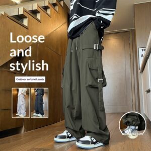 Mens Straight Leg Wide-leg Pants