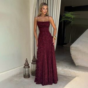 Summer Women’s Sexy Sling Chiffon Elegant Backless Dress