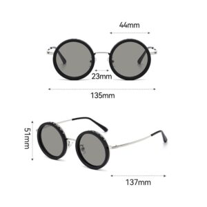 ND Adjustable New Punk Cross-mirror Rotating Color-changing Polarized Sun Glasses