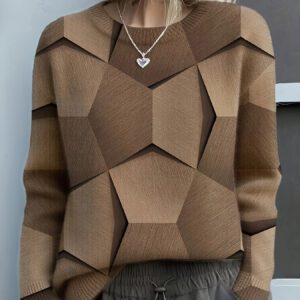 3D Digital Print Flannel Christmas Women’s Round Neck Sweatshirt Autumn Winter