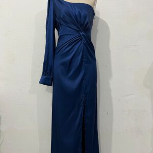 Women’s One-shoulder Split Dress Ins Fashion Long-sleeved Slim Long Dresses Party Evening Clothing