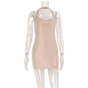 New Temperament Spicy Girl Tight Body Hot Drill Dress Skirt