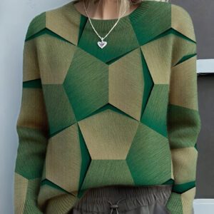 3D Digital Print Flannel Christmas Women’s Round Neck Sweatshirt Autumn Winter