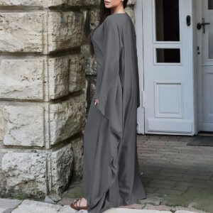 Temperament Pure Color Long Sleeve Dress Women