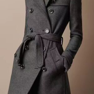Double Breasted Casual Woolen Coat Women’s Clothing
