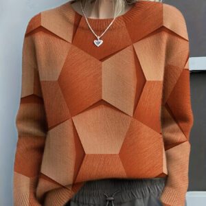 3D Digital Print Flannel Christmas Women’s Round Neck Sweatshirt Autumn Winter