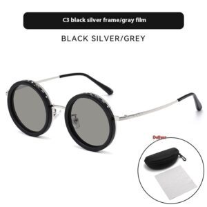 ND Adjustable New Punk Cross-mirror Rotating Color-changing Polarized Sun Glasses