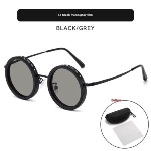 ND Adjustable New Punk Cross-mirror Rotating Color-changing Polarized Sun Glasses