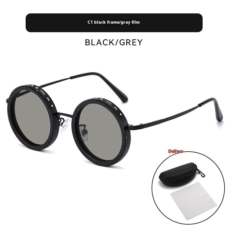 ND Adjustable New Punk Cross-mirror Rotating Color-changing Polarized Sun Glasses - Image 7