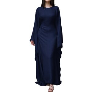 Temperament Pure Color Long Sleeve Dress Women